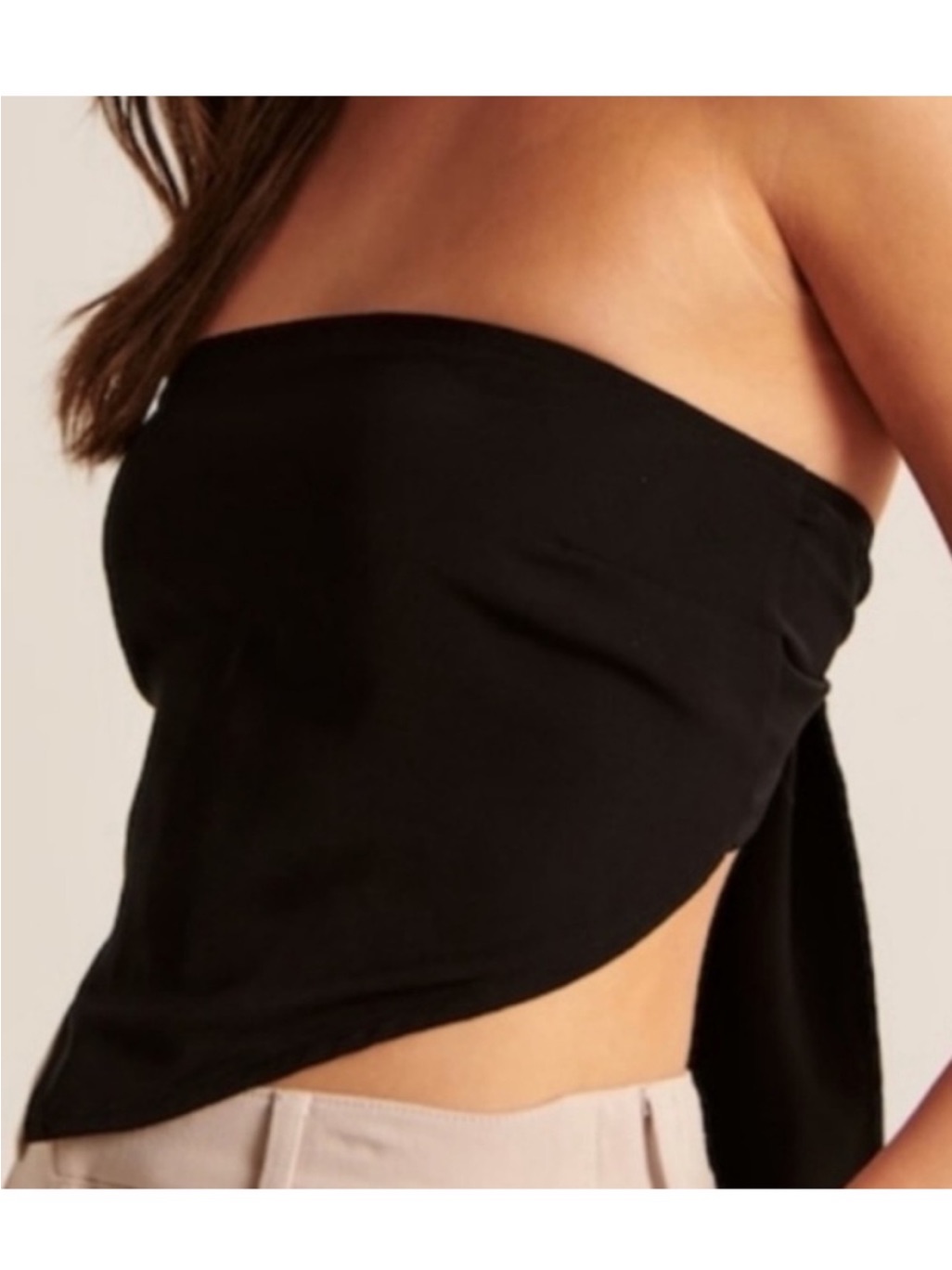 Abercrombie & Fitch Black Strapless Tie-Back Camisole